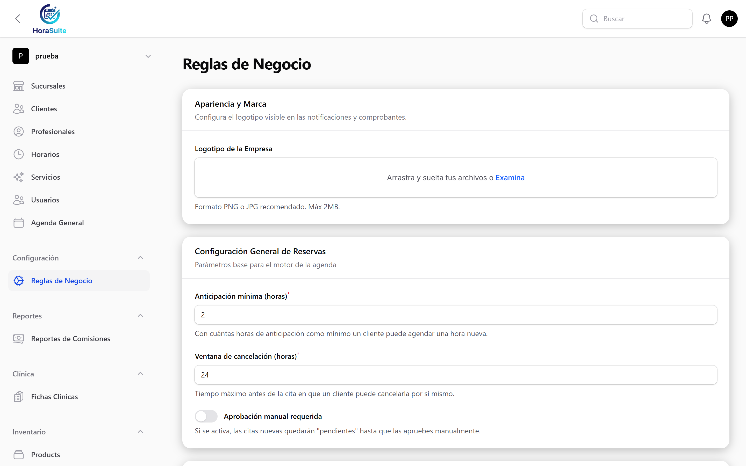 Reglas de Negocio en /app